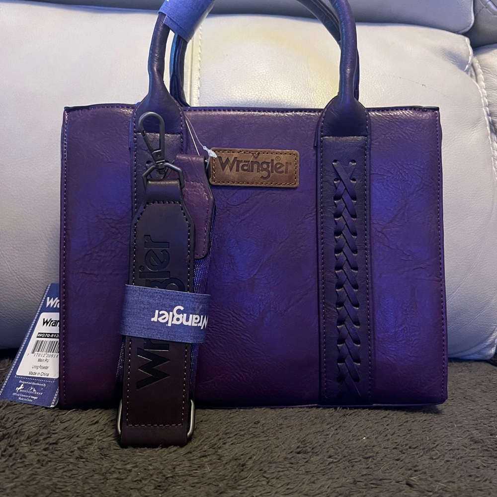 Wrangler Deep Purple Women's Satchel with Purple Crossbody Strap